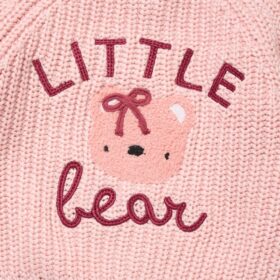 Baby Cotton Knit Cardigan With Embroidery- Little Bear