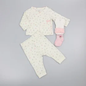 Baby Girls 4pc Waffle Set - Floral Woodland