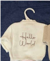 Hello World Cardigan- Newborn- White