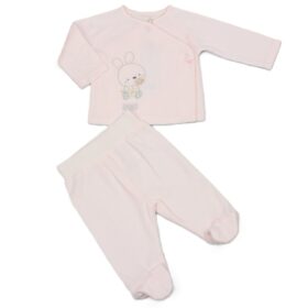Baby Girls 2 Piece Embossed Velour Outfit