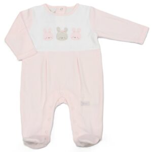 Baby Girls Embossed Velour All In One