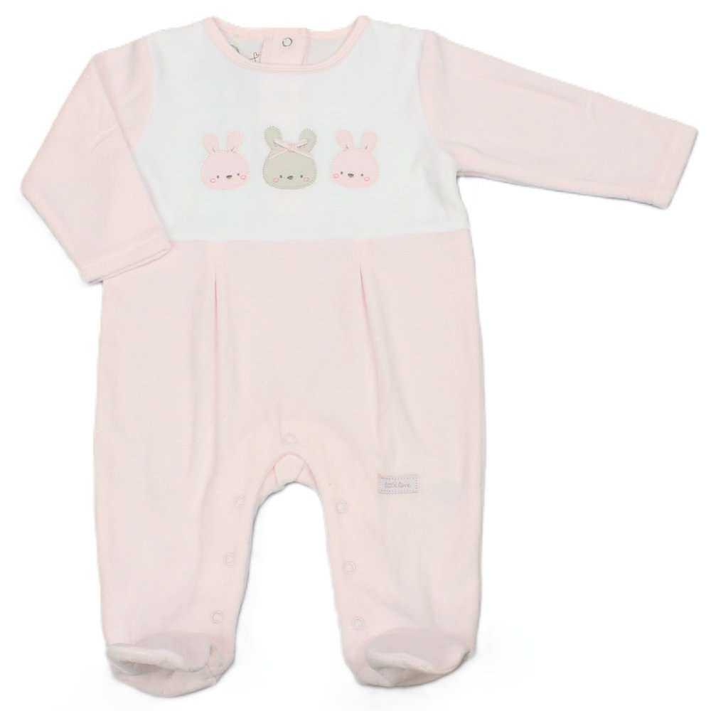 Baby Girls Embossed Velour All In One Baby Girls Embossed Velour All In One