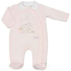 Baby Girls Embossed Velour All In One