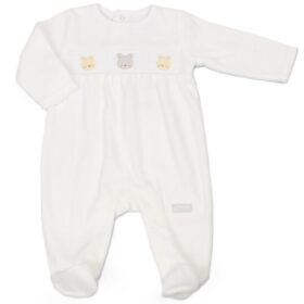 Baby Unisex Smocked Velour All In One