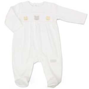 Baby Unisex Smocked Velour All In One