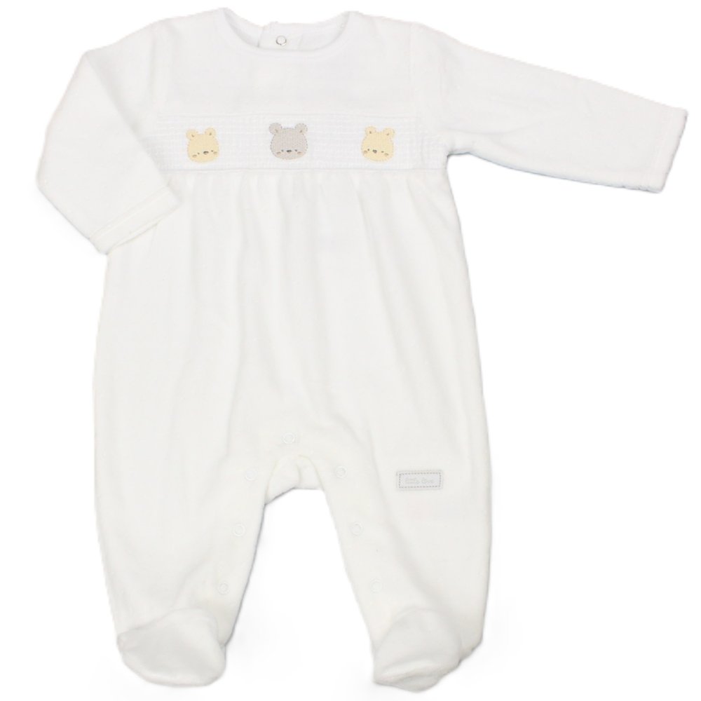 Baby Unisex Smocked Velour All In One Baby Unisex Smocked Velour All In One