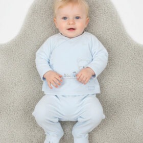 Baby Boys Embossed Velour 2pc