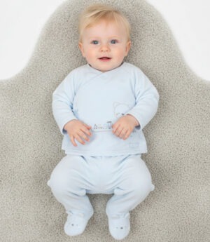 Baby Boys Embossed Velour 2pc