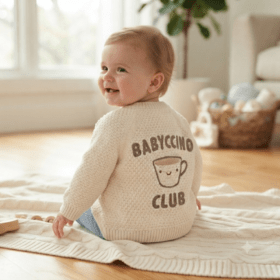 Baby Cotton Knit Cardigan With Embroidery