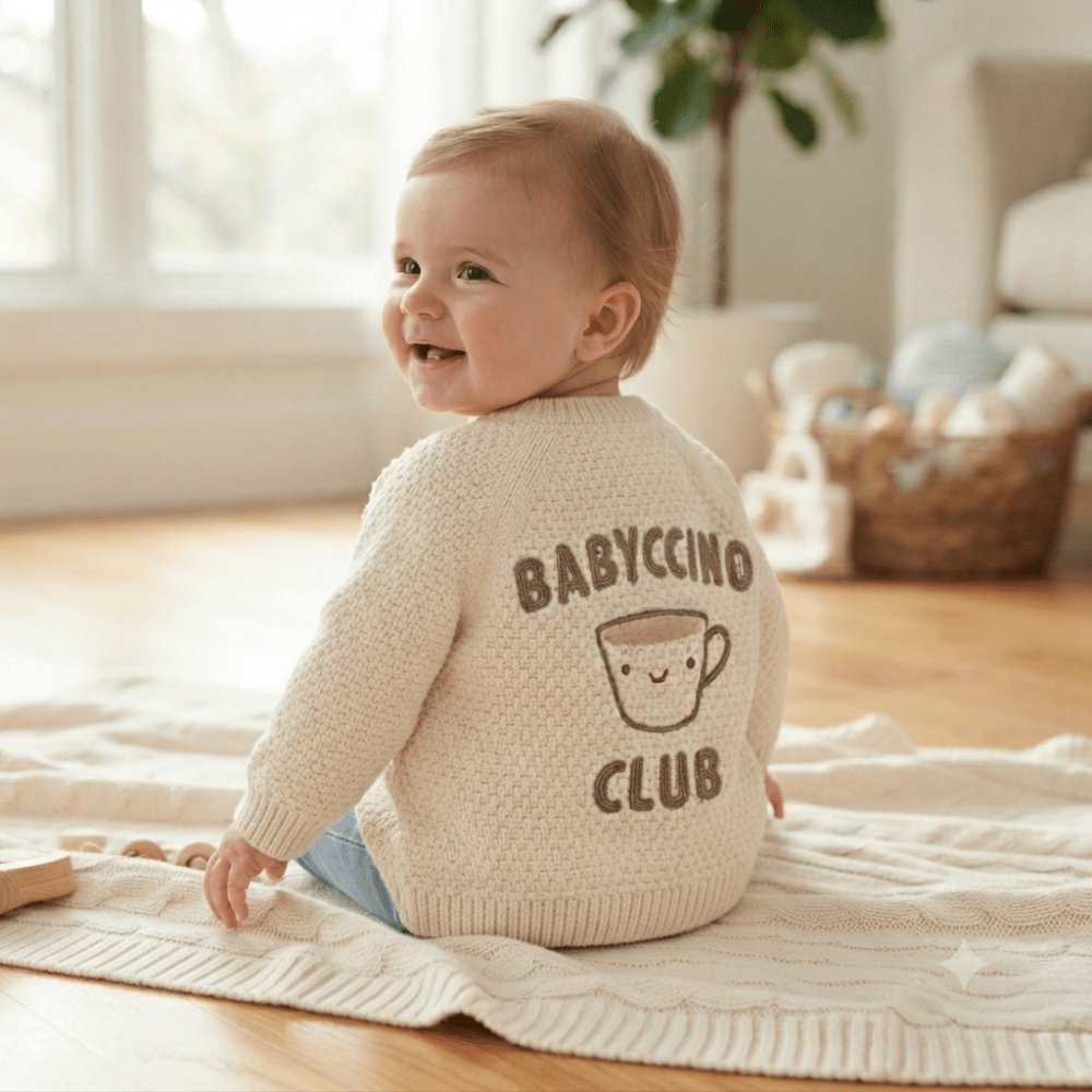 Baby Cotton Knit Cardigan With Embroidery Baby Cotton Knit Cardigan With Embroidery