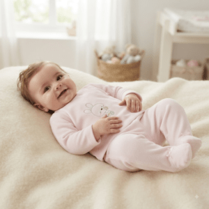 Baby Girls 2 Piece Embossed Velour Outfit