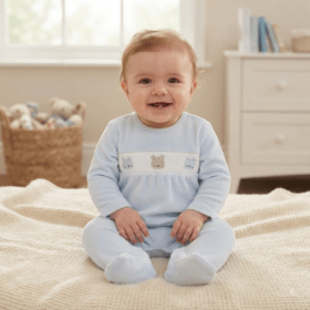 Baby Boys Smocked Velour All In One