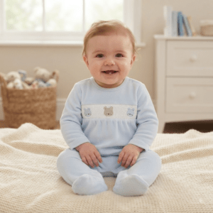 Baby Boys Smocked Velour All In One