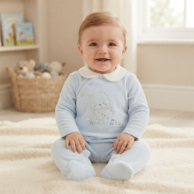 Baby Boys Embossed Velour All In One