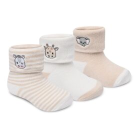 Baby Unisex 3 Pack Tot Embroidery Socks With Grippers