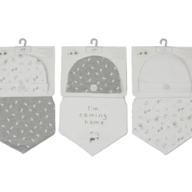 Baby Cotton Bib & Cap Gift Set - I'm Coming Home - (Onesize)