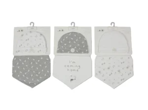 Baby Cotton Bib & Cap Gift Set - I'm Coming Home - (Onesize)
