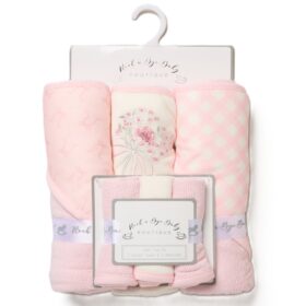Baby Girls Floral 6 Piece Hooded Towels & Washcloths Bath Time Set