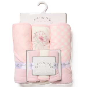 Baby Girls Floral 6 Piece Hooded Towels & Washcloths Bath Time Set