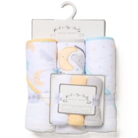 Baby Unisex Little Dreamer 6 Piece Hooded Towels & Washcloths Bath Time Set