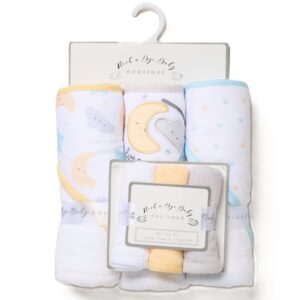 Baby Unisex Little Dreamer 6 Piece Hooded Towels & Washcloths Bath Time Set
