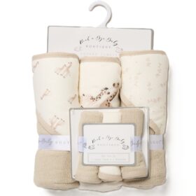 Baby Unisex Giraffe 6 Piece Hooded Towels & Washcloths Bath Time Set
