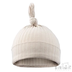 Ribbed Knot Hat - Biscuit (0-6m)