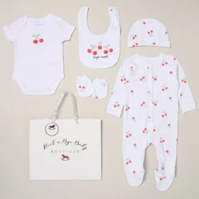 Rock-A-Bye Baby Cherries 5 Piece Layette Set