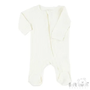 Ribbed Sleepsuit - Marshmallow