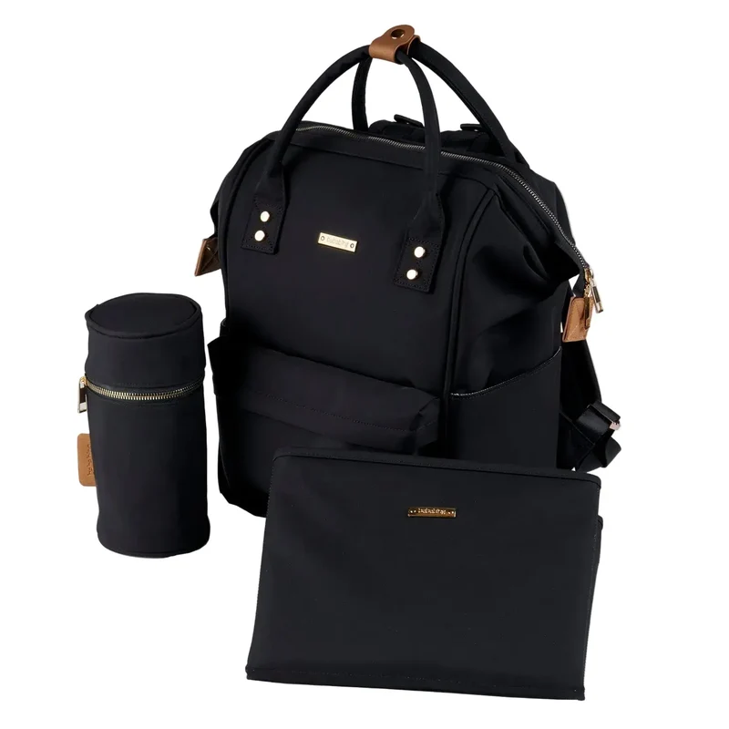 Bababing Mani Backpack Waterproof Baby Changing Bag With Changing Mat - Black Bababing Mani Backpack Waterproof Baby Changing Bag With Changing Mat - Black