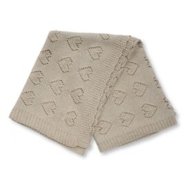 Baby Cotton Heart Wrap- Taupe