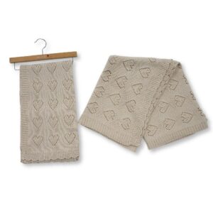 Baby Cotton Heart Wrap- Taupe
